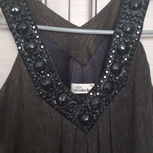 Mini dress Miss Simbolo like new, brown with golden thread