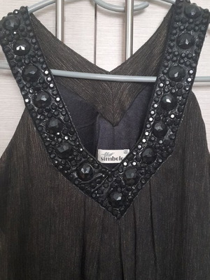 Mini dress Miss Simbolo like new, brown with golden thread