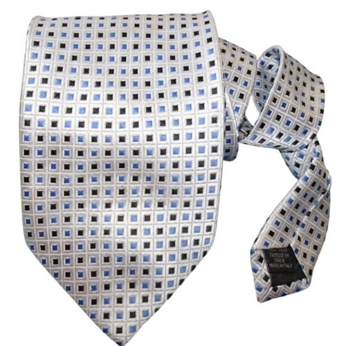 Versace silk tie like new, white and blue