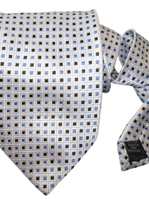 Versace silk tie like new, white and blue