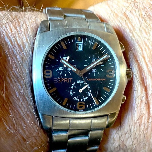 Esprit Chronograph 38mm waterproof 50M with box and warranty