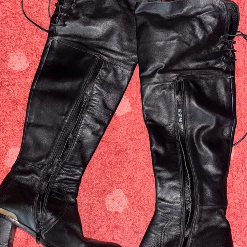 Over knee boots Utopia black leather used size 38
