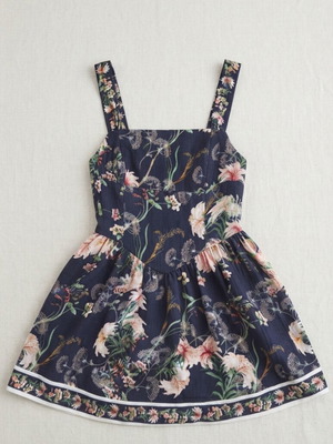 H&M short navy blue floral dress, size M