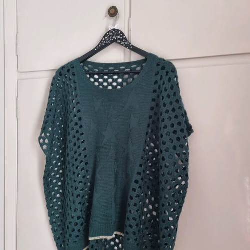 Boho Chic knitted blouse poncho like new