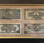 Old Greek banknotes framed collection