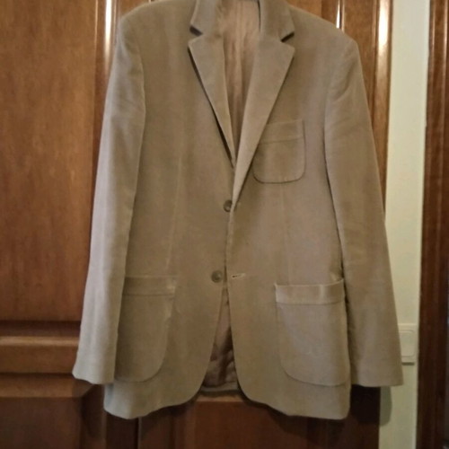Men's jacket used beige corduroy size 48 with pockets