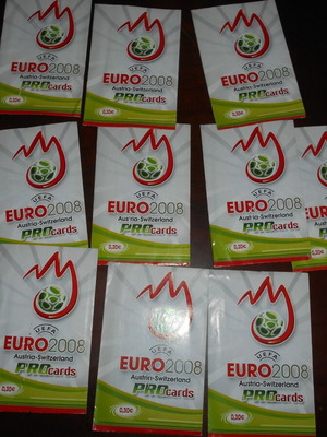 Χαρτάκια Euro 2008 μεταχειρισμένα, 10 κλειστά φακέλλια