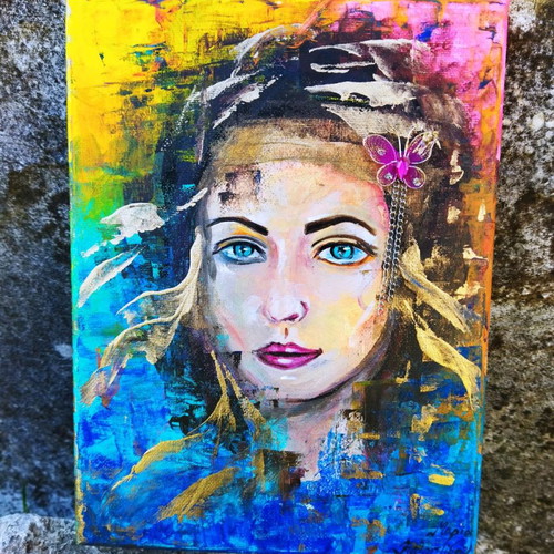 Painting acrylic 18x24cm new