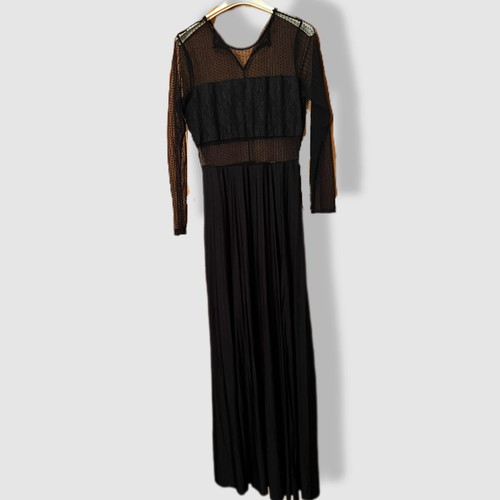 Maxi dress new with transparency and leg slit, size M