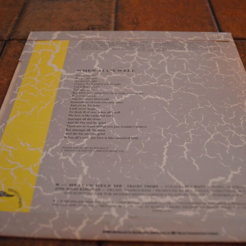 Everything But The Girl When All's Well 7'' Single Like New