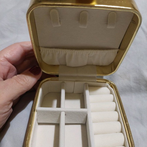 Square jewelry box gold color new