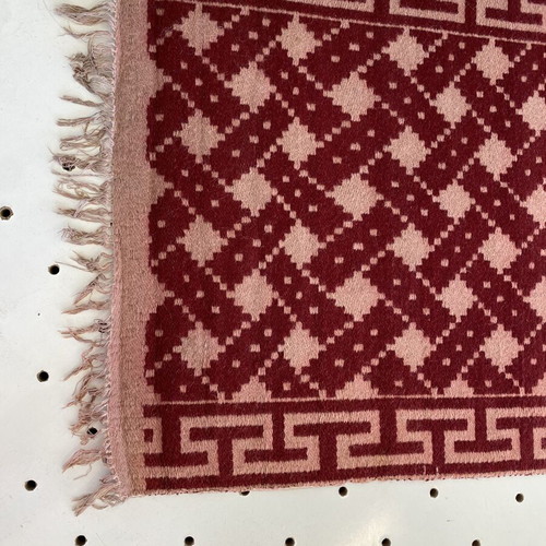 Handmade Kilim Runner Wool Carpet like new, rare geometric design