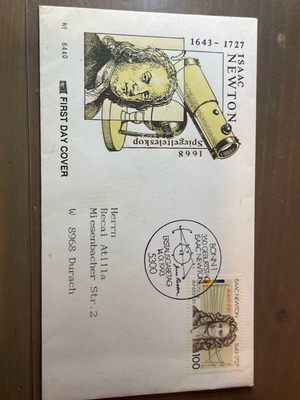 Φάκελος Isaac Newton First Day Cover σαν καινούργιο