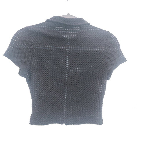 Black Crochet Sheer Button Up Top H&M Divided like new, size XS