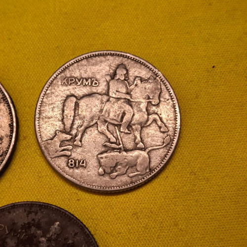 5 Leva coins used, pack of 3 from Bulgaria 1930-1943