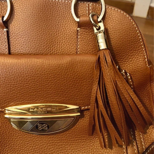 Lancel Adjani camel tote handbag like new