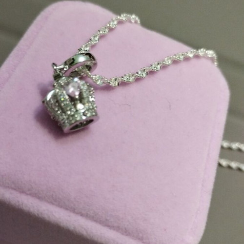 Silver chain with tiara crown new, approximately 55 cm