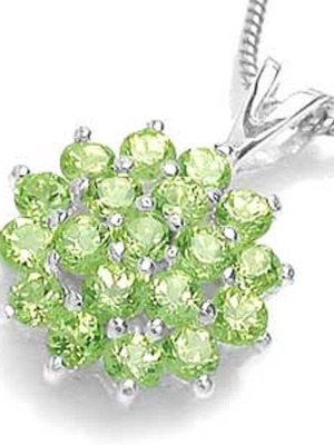 925 ασημένιο κρεμαστό με peridot gemstones καινούργιο