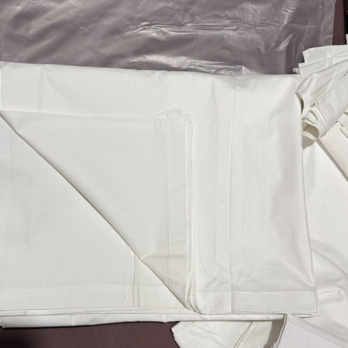 Hotel bed sheets 160x260 white 50% cotton 50% polyester set of 5 new