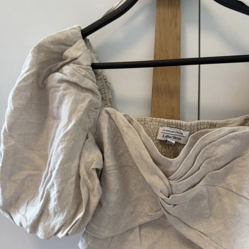 &Other Stories Linen Crop Top Beige M-L EU40 New