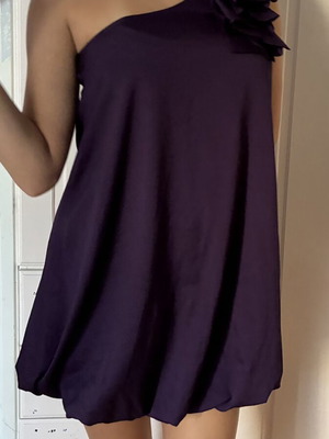 Forever 21 Y2K Purple One Shoulder Ruffle Bubble Dress Size M Like New