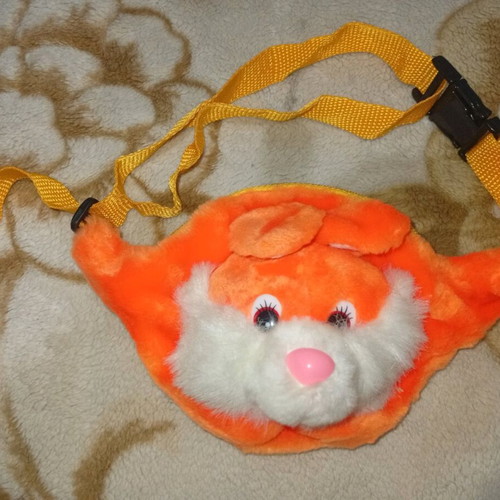 Children's waist bag like new, 25 cm, white and orange