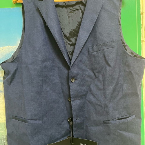 Boss vest blue new 100% virgin wool XL
