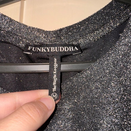 Funky Buddha sleeveless top medium like new, black and silver
