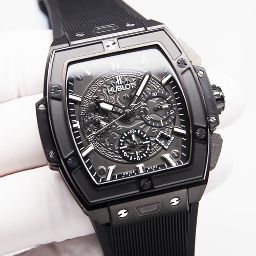 Hublot Premium Men's Watch with Skeleton Dial and Rubber Strap new