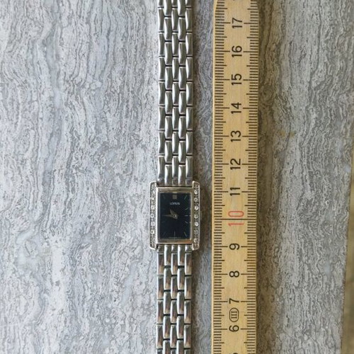 Lorus women's watch new with rectangular case and crystals