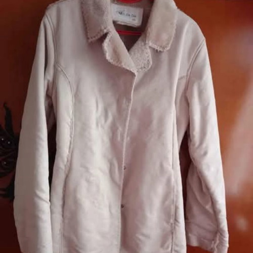 Suede half-coat white ice color XL like new, soft fur lining