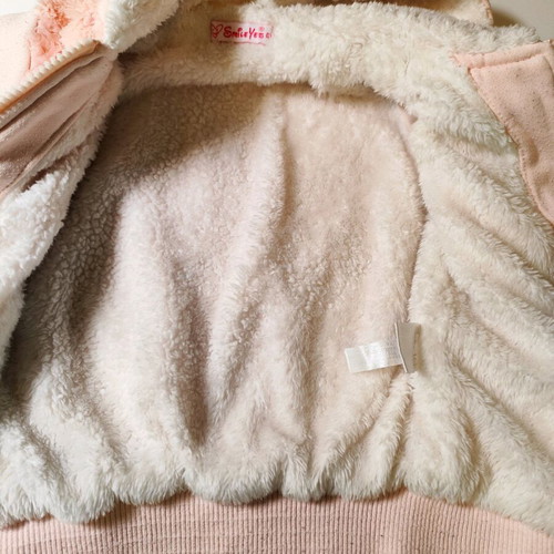 Thick cardigan with fur used for girl age 3 92-98 cm