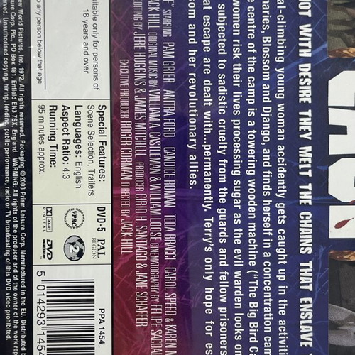 The Big Bird Cage DVD sealed, collector edition 18+