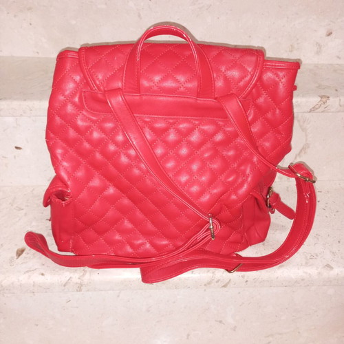 Women's backpack used red with side pockets