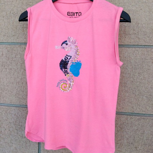Evita summer short-sleeve top like new, pink, size S