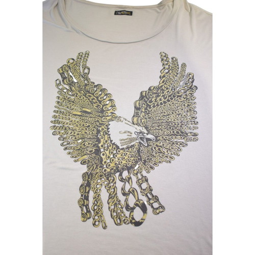 Lauren Moshi Tunic Shirt used, eagle graphic, small, grey