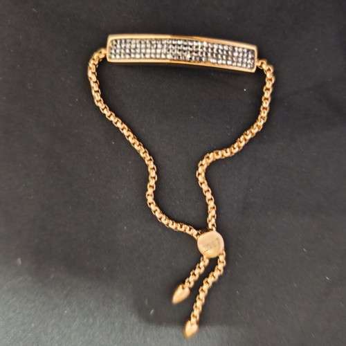 Gouri bracelet with green zircon, used, gold color, 2017
