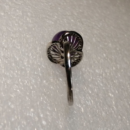 Silver ring 925 with natural amethyst and zircon, new