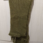 Knitted scarf, warm olive green