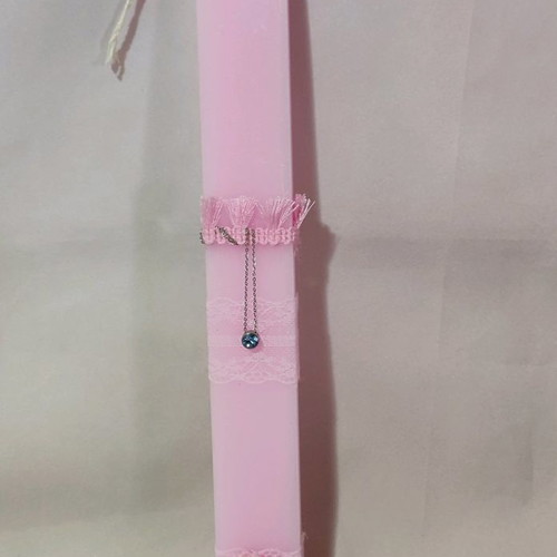 Scented pink candle with jewelry new