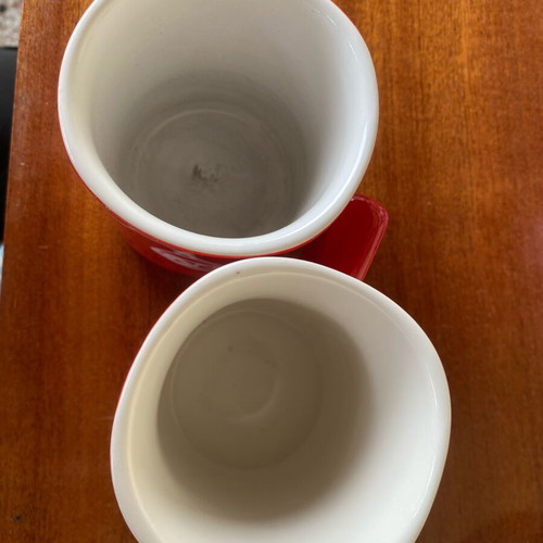 Nescafe mugs used, collectible, red, Christmas, pack of 2