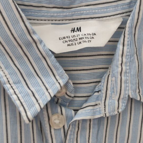 Clothing set No.2 with striped shirt and blue adjustable waist shorts like new