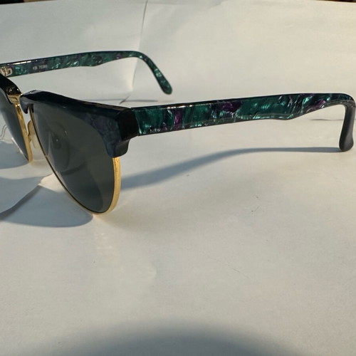 Kurzenberger & Braun 70380 Vintage Sunglasses New, Green-Purple Marble Frame
