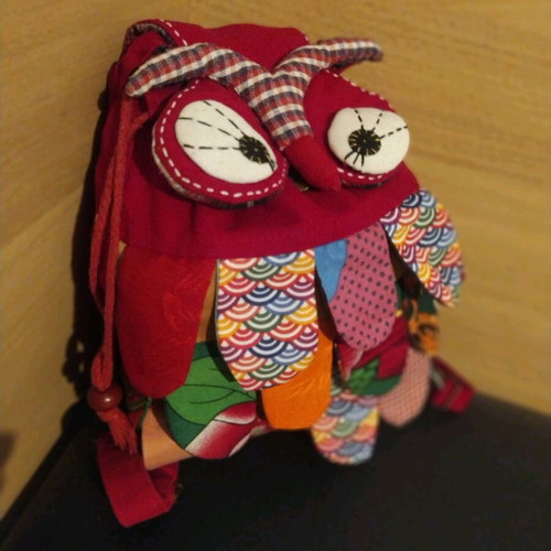 Owl fabric backpack used