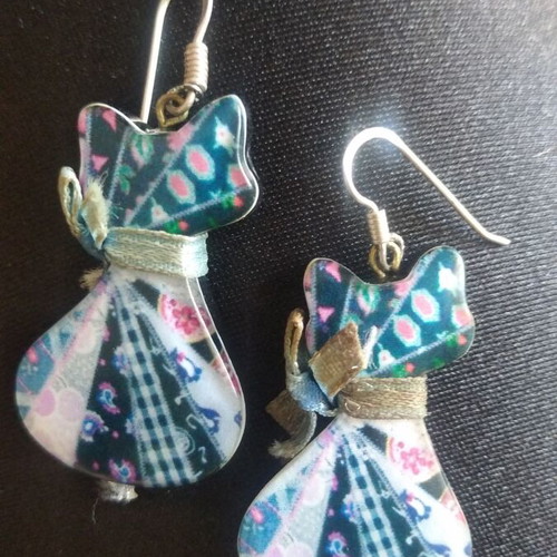 Handmade cat earrings