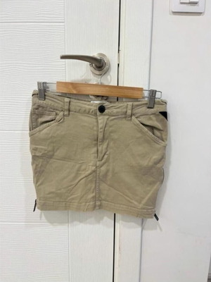 Bench Cargo Mini Skirt Size XS used, beige, utility pockets, zippers