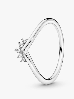 Pandora Wishbone Ring new, sterling silver 925 with clear zirconia