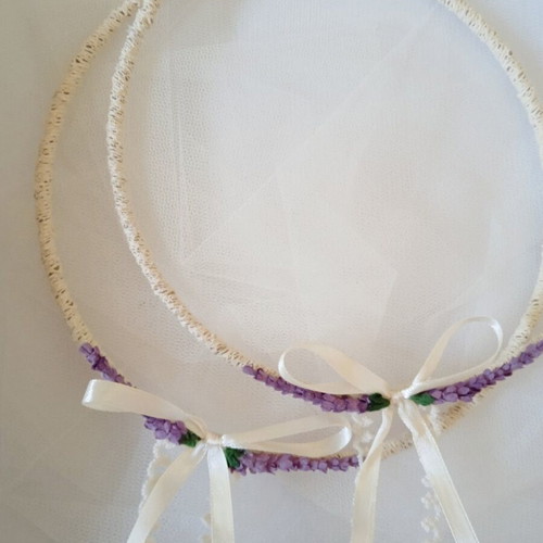 Handmade wedding crowns new with lavender decoration and boutonnieres