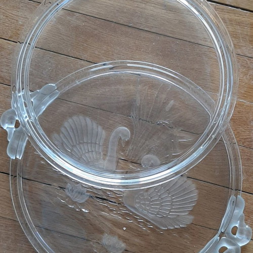 Mikasa serving trays 2 pieces, vintage crystal