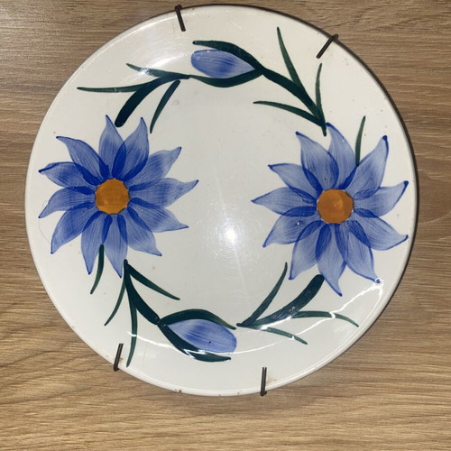 Vintage Kerameikos decorative plate, handmade, Greece